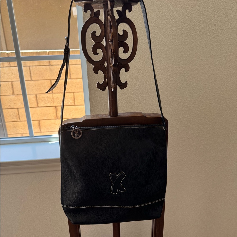 Paloma Picasso Black Leather Crossbody Bag Made in Italy